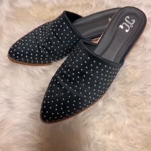 JG Navy Studded Mule